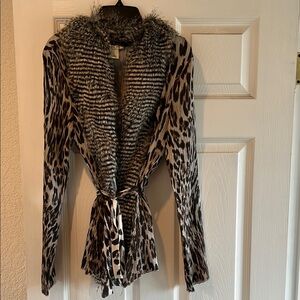 Leopard Print Faux Fur Women's Jacket